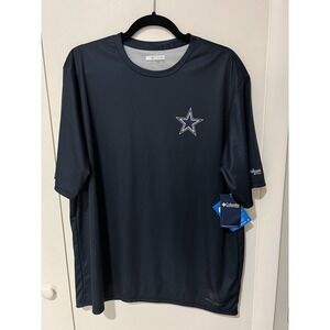 NWT Dallas Cowboys Columbia PFG Omni-Shade Shirt Mens Large Blue Fishing T-shirt